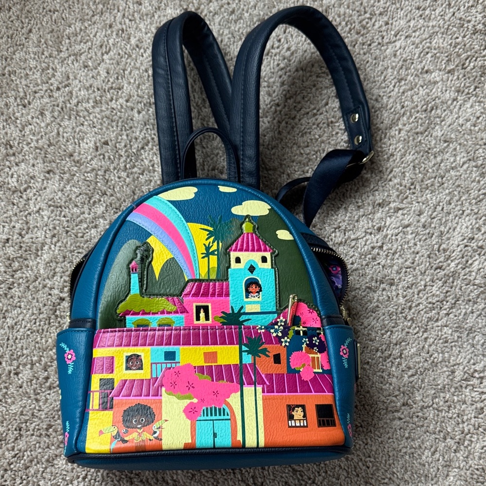 Vibrant Blue Kids Backpack with Encanto movie design